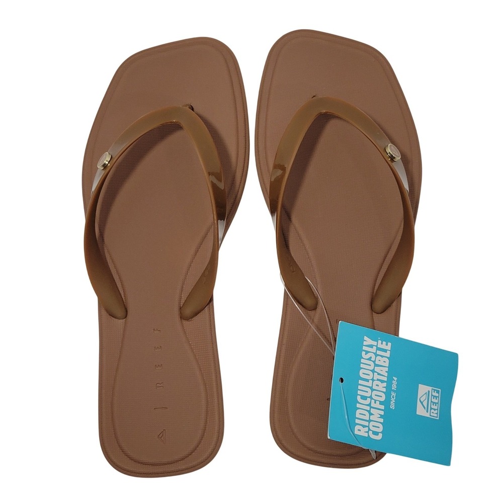 Reef Solaye Flip Flop Sandals Womens 7 Chocolate Brown Square Toe Water Friendly